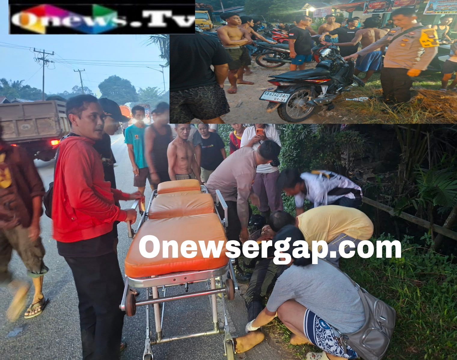“LAKA LANTAS DI JALAN RAYA BATANG TARANG TAYAN HULU DUA PENGENDARA MOTOR MENGALAMI CIDERA SERIUS